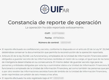 Evaluación del sistema de reportes UIF