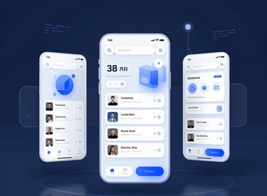Mobile app interface showcasing intuitive navigation and smooth animations on a smartphone screen.