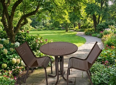 mesa de picnic metálica de aluminio