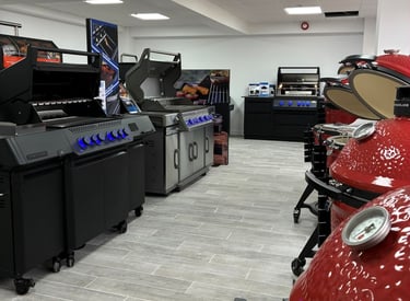 Inside Outdoor BBQ Kitchens showroom Southampton.
