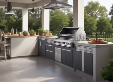 apoleon outdoor kitchen delivered to Bournemouth garden.