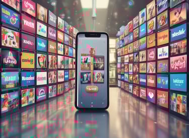 An interactive ecommerce platform display.