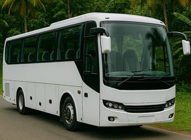 Large tourist bus for group tours and long-distance travel in Sri Lanka