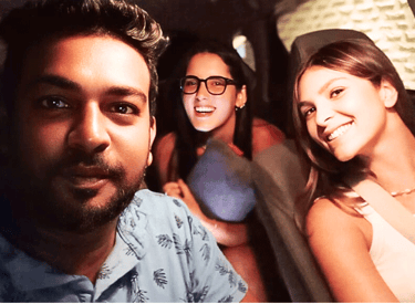 Tourist girls traveling with private driver in a comfortable car during Sri Lanka tour