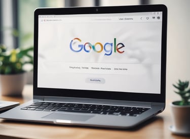 A laptop screen displaying a detailed Google Ads dashboard with campaign metrics.