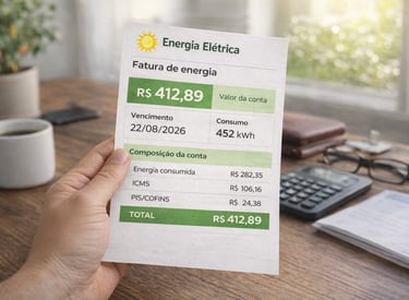 simulação de energia solar usando conta de luz