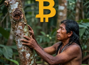 A digital representation of environmental assets being converted into blockchain tokens.