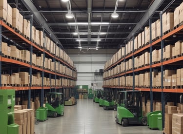 Close-up of forklift spare parts neatly arranged on a workshop table.