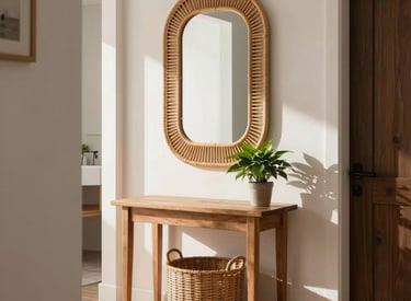 A bright entryway featuring hooks, baskets, and a bench for tidy arrivals.