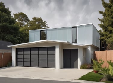 A professional consulting with a customer, showing sample transparent sheets in a bright showroom.