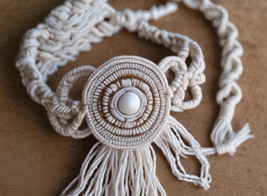 pulsera blanca de macrame