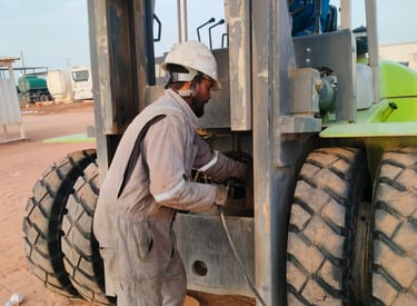Forklift suspension greasing forklift gracing all nipples