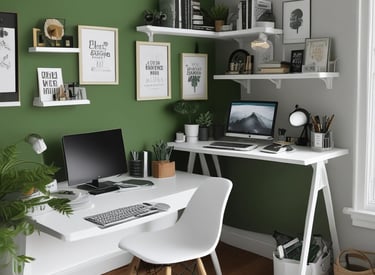 A chic home office with contemporary décor.