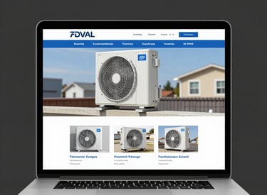 Technician adjusting a modern HVAC unit on a sunny day.