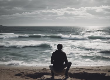 A focused coach guiding an athlete through mental training in a serene outdoor setting.