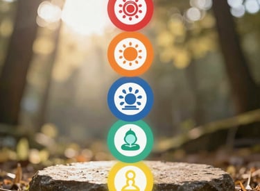 A peaceful room with soft lighting and a Reiki practitioner placing hands over a client’s forehead.