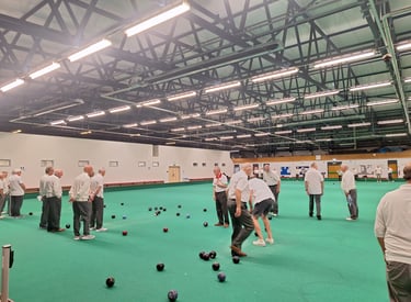 Playing bowls at Bridgend Indoor Bowls