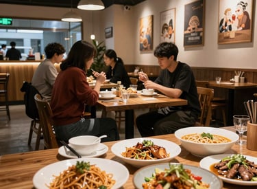 Screenshot of a sleek restaurant website with digital menu and booking features