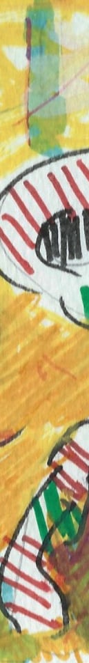 acrylique sur papier jaune