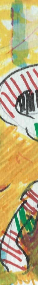 acrylique sur papier jaune