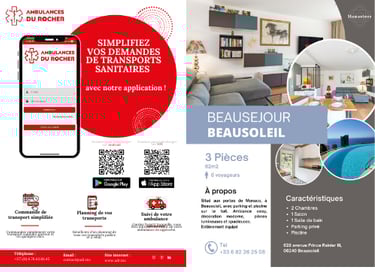 plaquettes de presentation ambulances du rocher et manasteos