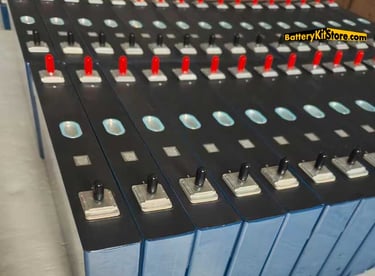 detail of LiFePO4 prismatic battery cells