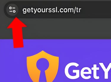 üzerinde getyourssl.com url'si ve kilit simgesi bulunan bir tarayıcı arama barı