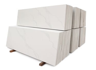a stack of white quartz with white background