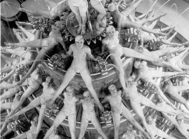 Iconic human fountain – cascading dancers in Berkeley’s Footlight Parade waterfall scene