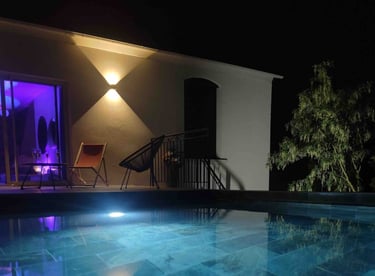 la piscine du love gite avec sa love room dans le Morbihan (56) proche de Vannes