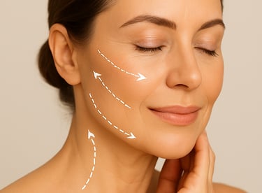 anclaje malar,submalar y arco cigomático,reducen el descolgamiento,reafirmando y disimulando surcos