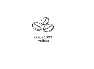 três grãos de café arábica, a base do nosso café em Curitiba de alta qualidade.