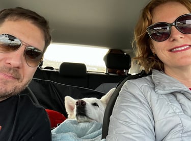 Flavia moving to Nice in a fully loaded car