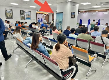 alt="Visa Center Advertising waiting area"