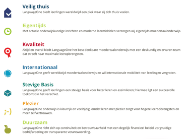 LanguageOne strategische punten | Nederandse lessen in Abu Dhabi