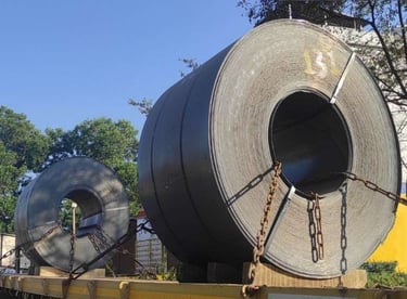 Left side view of Hot Rolled Steel Coil used in construction and fabrication