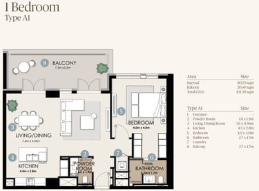 nawayef park views 1 bedroom plan