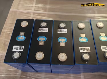 detail of prismatic LiFePO4 battery cells