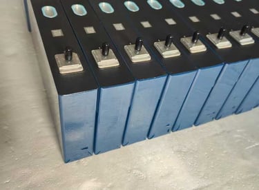 detail of LiFePO4 prismatic battery cells