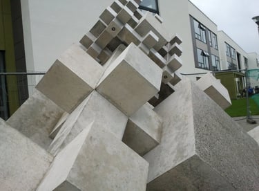 "Menger Pyramid" 2011 Coláiste Choilm, Tullamore, Co Offaly. Manufactured & Installed by: Uniqrete