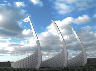 Shannon Fleets 2 concrete sculpture by Uniqrete for DEISEAL and DeJong Associates, Limerick