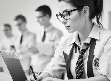 A student reading a book in a cozy library setting.