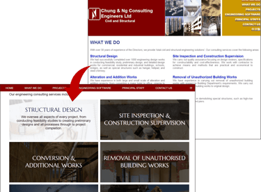 Screenshot of old and new Chung & Ng website to show difference in What We Do pages