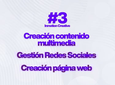 Inmotion Creative services including multimedia content creation, social media management, and web design.