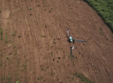 aerial view of green field