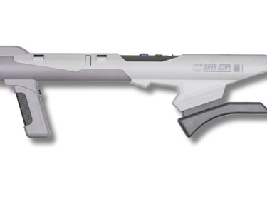Bazuca Super Scope que funciona por sensores infravermelhos e vem acompanhada de um cartucho com se