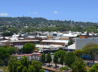 Toowoomba rooftop carpark at Grand Central Shopping Centre looking north-east