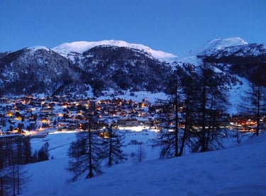 Vue des pistes sur Montgenèvre
