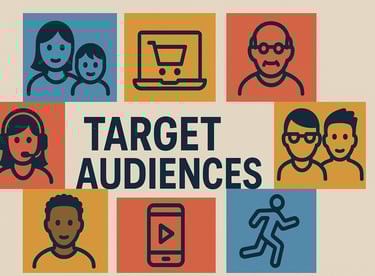 A collage of icons representing the different target audiences