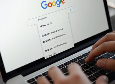 Google search showing AI tool autocomplete suggestions